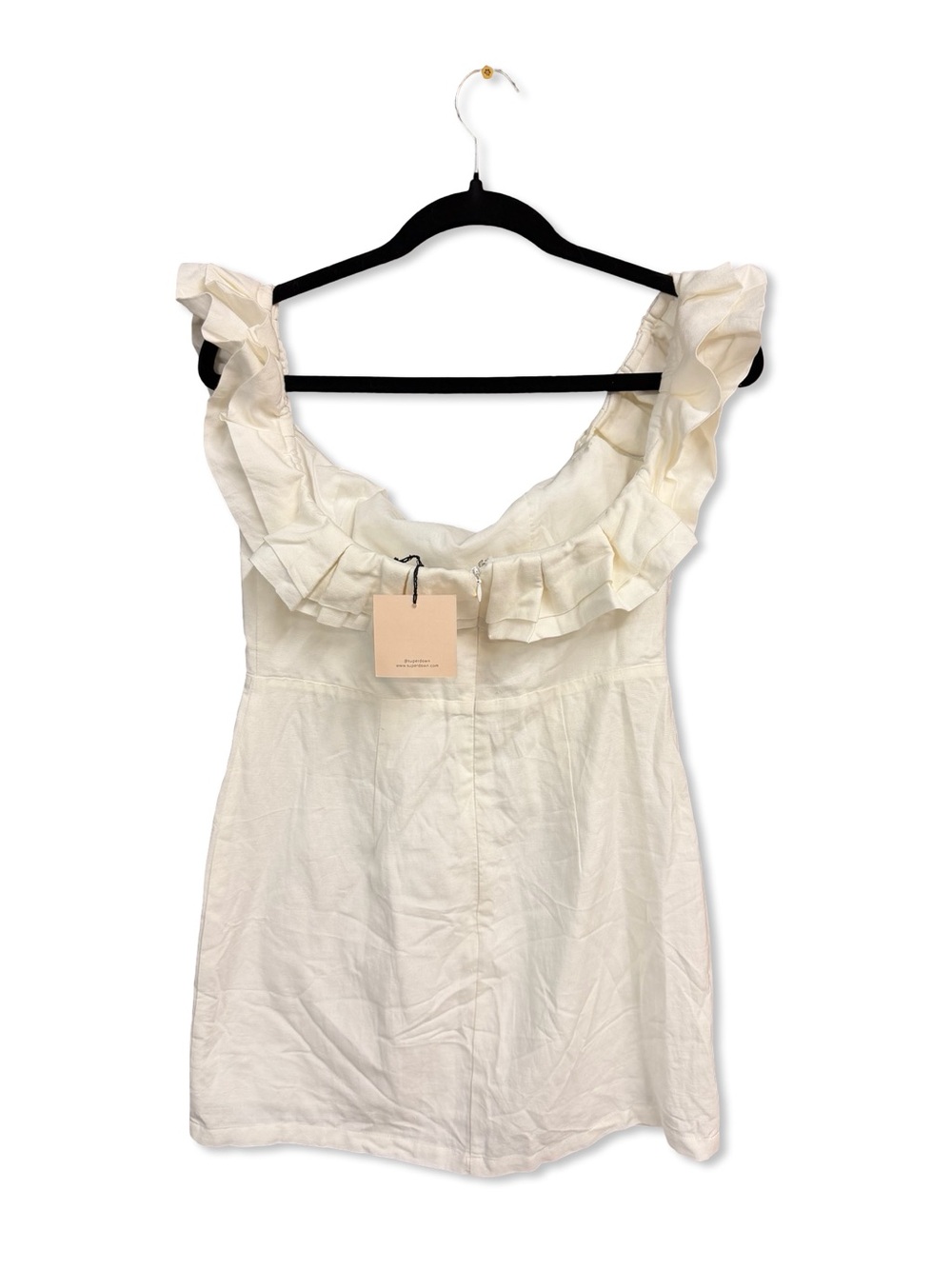 Superdown Emery Off The Shoulder Dress Ivory Ruffle-Neck Mini Revolve M — image 5 of 6